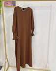 SA001 Crepe Folwer Sleeve Pocket  Abaya