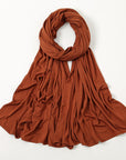 SH006 New Solid Color Mercerized Cotton Jersey Turban & Best Selling Solid Color Soft Scarf 60CM*170CM