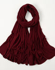 SH006 New Solid Color Mercerized Cotton Jersey Turban & Best Selling Solid Color Soft Scarf 60CM*170CM