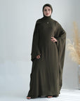 SA003 Butterfly Sleeve Plain Abaya with Hijab Sets