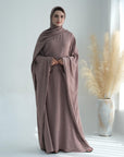 SA003 Butterfly Sleeve Plain Abaya with Hijab Sets