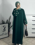 SA012 Small Daisy  Embroidery Closed Daily Nida Abaya