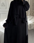 SA005 Hijab Attached Hoodie Nida Abaya With Pockets