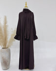 SA005 Hijab Attached Hoodie Nida Abaya With Pockets