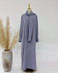 SA005 Hijab Attached Hoodie Nida Abaya With Pockets