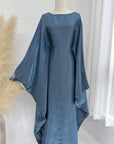 SA006 Batwing Sleeve Inner Blet Shinning Abaya