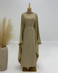 SA006 Batwing Sleeve Inner Blet Shinning Abaya