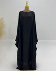 SA006 Batwing Sleeve Inner Blet Shinning Abaya