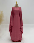 SA006 Batwing Sleeve Inner Blet Shinning Abaya