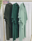 SK001 Elegant Islamic Clothing Crepe  2 Layer Khimar & Abaya 2-Piece Set