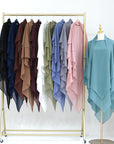 SK003 3 Layer Chiffon Long  Khimar Scarf