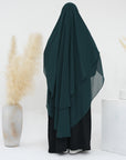 SK004  Chiffon Double Layers Front & Back Long Khimar