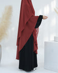 SK004  Chiffon Double Layers Front & Back Long Khimar