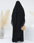 SK004  Chiffon Double Layers Front & Back Long Khimar