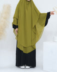 SK004  Chiffon Double Layers Front & Back Long Khimar