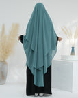 SK004  Chiffon Double Layers Front & Back Long Khimar