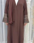 SOA001 Embroidered Creap 1 -Piece Abaya