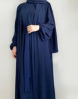 SOA002 Crape 4-Pcs Open Abaya Set With Pockets