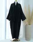 SOA006 Linen  Embroidery Moon Abaya With Hijab