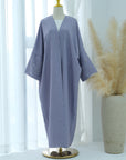 SOA006 Linen  Embroidery Moon Abaya With Hijab