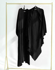 SK002  Creap Ruffled Solid Elastic Long Shawls Khimar With Abaya Set