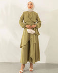 SP001 Muslim style Solid Color Featuring Fashion Lace-up And Wide-leg Pants