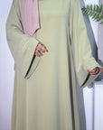 SA009 Elegant Solid Macaron Color Muslim Abaya & Robes With Pockets